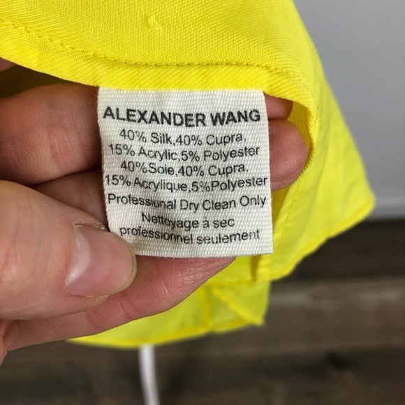 Alexander Wang Mini Silk Dress Colorblock A-Line Pleated Party Size 6 - Picture 12 of 14